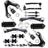 SOSOPART 16pcs Set Suspension Kit Upper Control Arm Tie Rod End w/Boots Sway Bar Link Upper Shock Mount Bushing Lower Ball Joint Replacement For 1994-1997 For Honda For Accord 1997-1999 For Acura CL