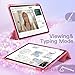 JETech Glitter Case for iPad (A16) 11th/10th Generation (2025/2022) with Pencil Holder, Cute Sparkly Slim Cover for Kids and Girls, Shiny Clear Back Shell (Pink)