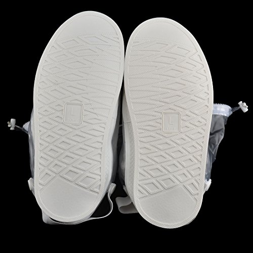 Ruilogod Cubrezapatos Protector Resistente al Agua, Barro y Suciedad Unisex PVC Clear Par US 9.5 miniatura 4