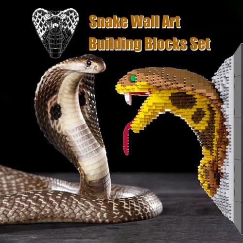 BDYDT Wall Art Snake Building Blocks Set; A Wall Decor Set for Adults Who Love Creative Hobbies(2376 Pieces) Toys Gifts for Kid and Adult