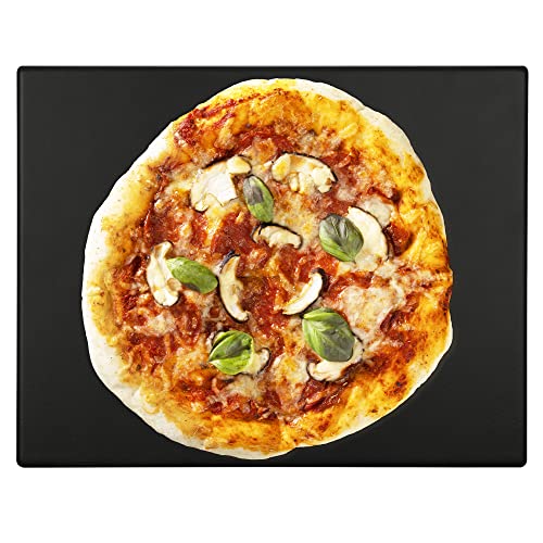 Navaris Xl Pizza Stone For Baking - Glazed Square Cordierite Stone Plate For Bbq Grill Oven, Bake Serve Bread - Incl. Recipe Book - 15" X 11.8" X 0.6" #TOP6