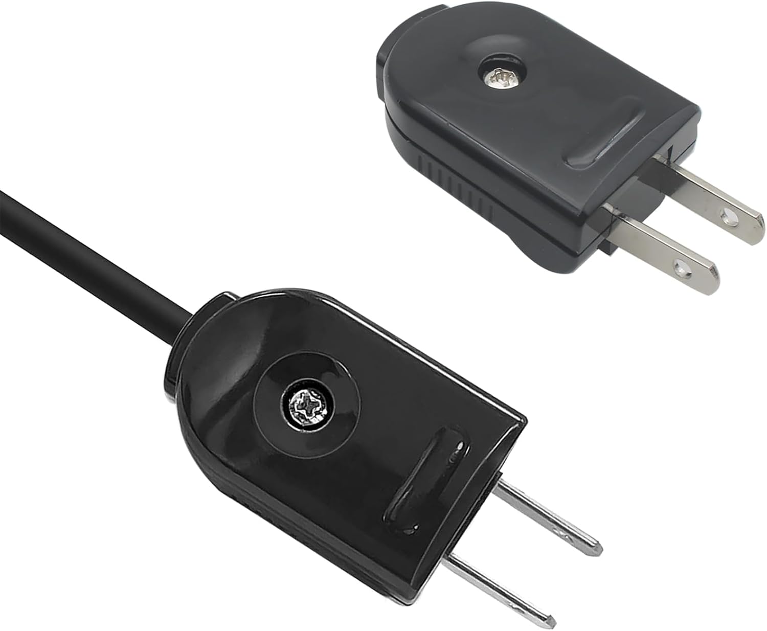 4pcs Extension Cord Replacement Male Power Plug 2 Prong 250V 10A Rotatable Electric Plugs for Small Appliances Power Strips DIY Craft Projects