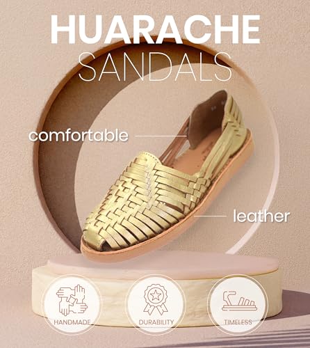 Image of Macarena Collection Womens Shoes Leather Sandals for Women | Huarache Handmade Mexican Sandals | Comfortable & Stylish Womens Sandals 4150