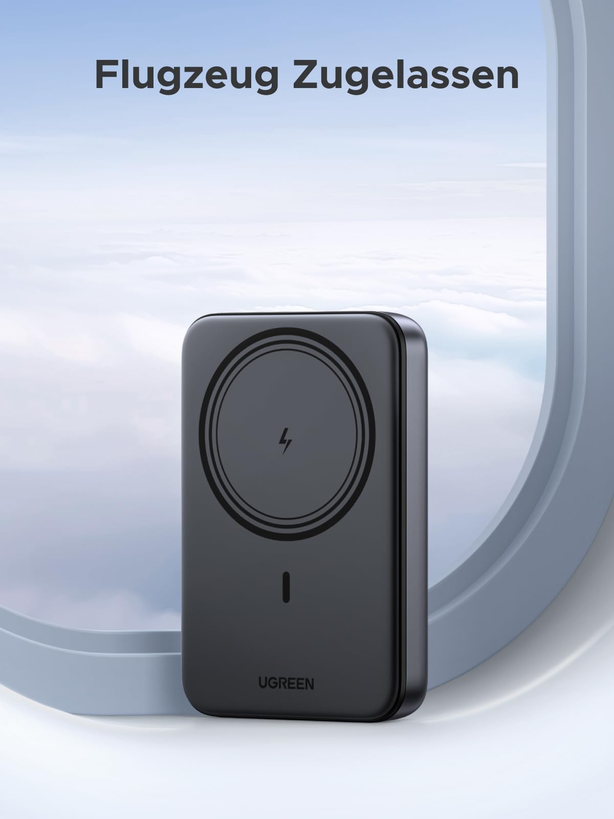 UGREEN Zapix Wireless Powerbank 10000mAh Magnetische Power Bank mit USB-C 20W, kabellose Externe powerbank MagSafe kompatibel mit iPhone 17 Pro Max/17 Pro/16/15 Pro Max/Pro/14/13/12(Schwarz)