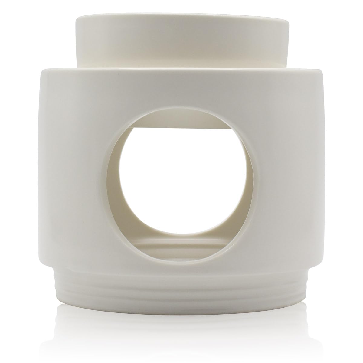 SYS Aromas Quemador de Aceites Esenciales de Cerámica Blanco Nordic – Lámpara Aromática y Difusor de Aromaterapia para Esencias y Ceras – Diseño Nórdico Minimalista para Decoración del Hogar