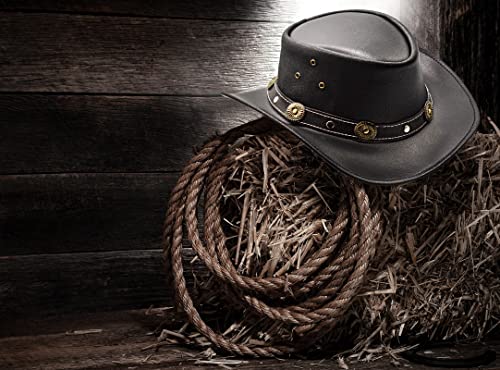 Chapéu Outback à prova de chuveiro também usado como chapéu de cowboy de couro, chapéus australianos