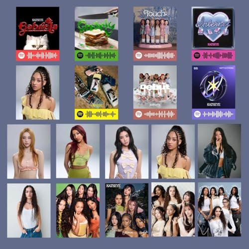 Image of Katseye Photocards Set of 18 Self Adhesive | Katseye Songs Mini Poster Kit Size 8 x 6 cm for Phone Accessories, Room Decoration