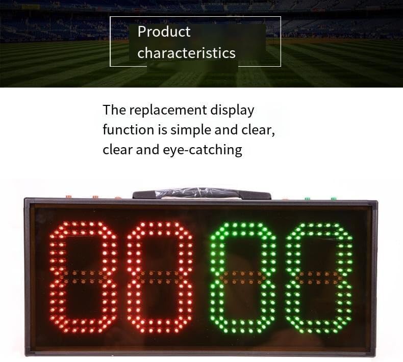 Tablero Sustitución Árbitro Fútbol Electrónico LED miniatura 4