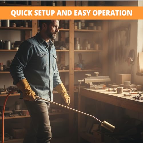 Brenner 3mm Gas Torch Weed Burner Kit – Heavy Duty Roofing Blow Torch with 3m Hose & Gas Regulator – Suitable for Weeding, Plumbing, Welding, Thawing Pipes, Roofing, BBQ & Outdoor Heating - Image 5