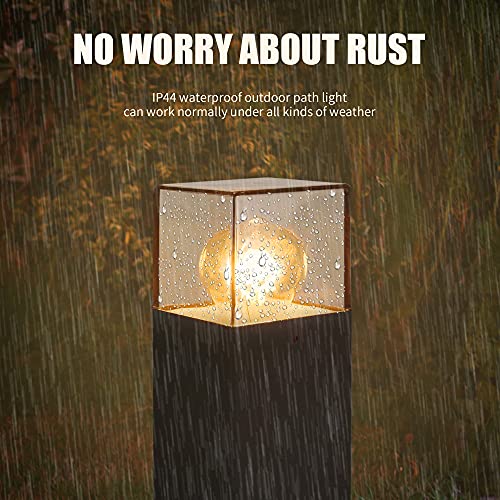 Inowel Bollard Light Outdoor Post Lights Fixture Modern Lawn Lamp E26 Landscape Path Light Ip44 Waterproof Garden Floor Lamp Lantern For Patio Lawn Yard Walkway,Hardwired,19.7In #TOP1
