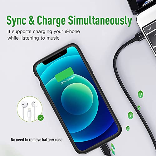 Battery Case For Iphone 12/12 Pro, [7000Mah] Slim Rechargeable Smart Extended Charging Case Compatible With Iphone 12/12 Pro (6.1 Inch) Backup Power Battery Pack Charger Rubber Case-Black #TOP5