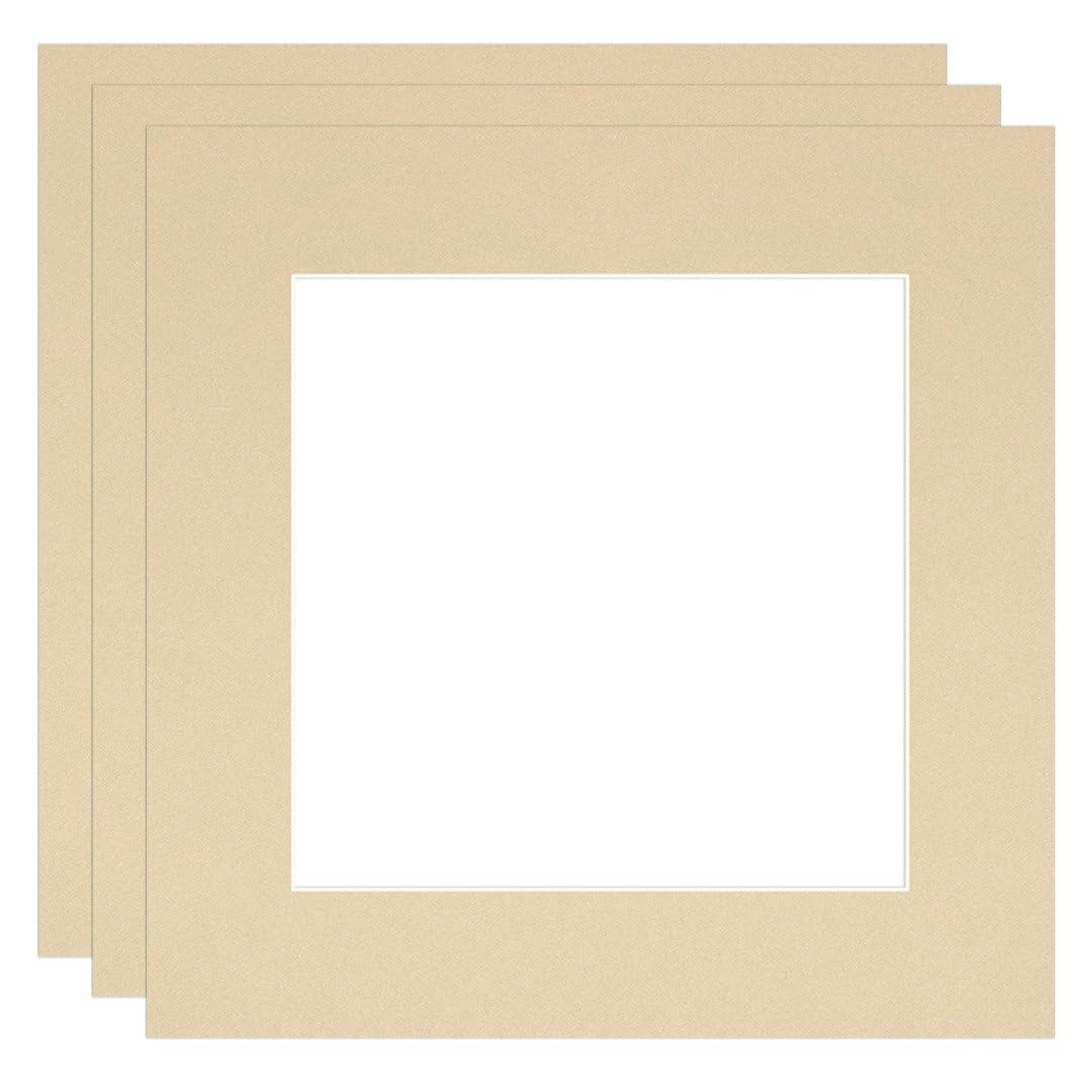 Procut Global 60x60cm Ivory Picture Mounts to Fit 40x40cm Aperture - Precision Cut Cardboard Photo Mount - Ideal for Frames, Prints, Artwork & Certificates - Sizes & Colours Available - 3 Pack