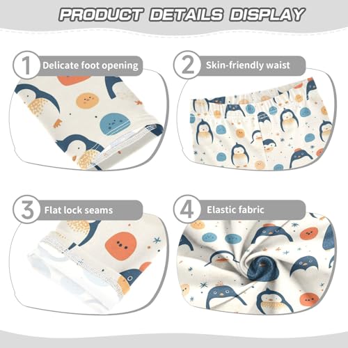 Seamless Pattern Penguins Kids Baby Girls Cotton Leggings Soft Full Length Pants Exercise3