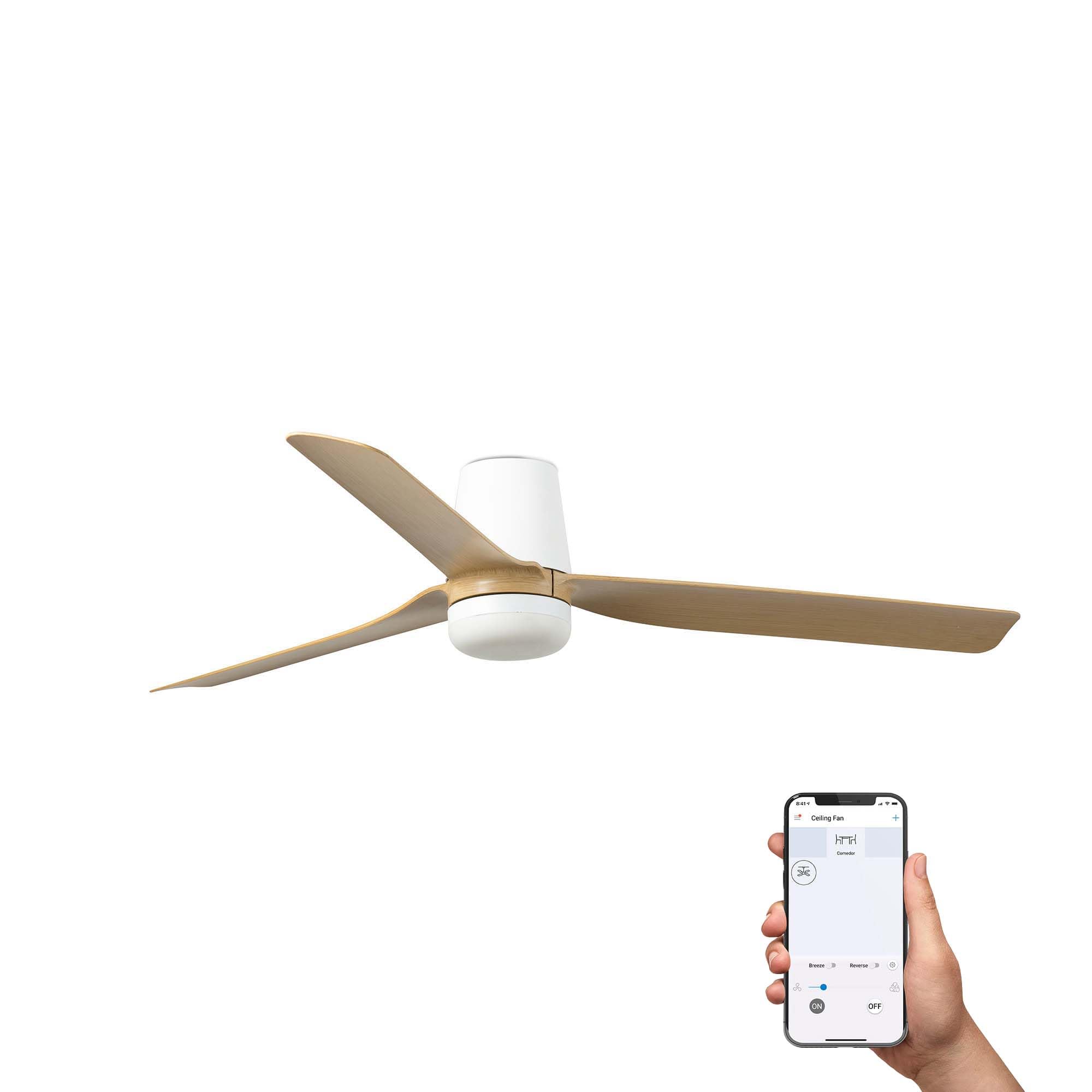 Ventilateur haut de gamme Faro Barcelona Punt Tub M finitions épurées blanc érable
