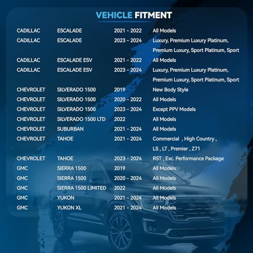 Image of Detroit Axle - Front Brake Pads for 2019-2024 Chevrolet Silverado 1500 | GMC Sierra 1500, 2021-2024 Suburban Tahoe Yukon Cadillac Escalade ESV Ceramic Brake Pads with Hardware Replacement