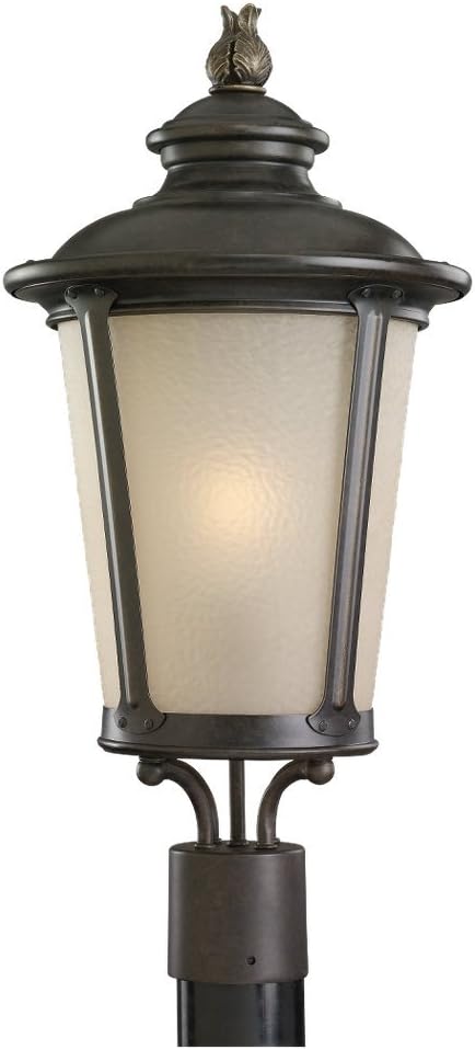 Sea Gull Lighting 82240-780 Cape May Post Most Mount Lighting Fixture, Burled Iron