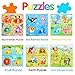 6PCS Wooden Toddler Puzzles, Montessori Toys Peg Puzzles for 3-5 Kid, Toddler Learning Educational Toys Kids Puzzle -Dinosaur, Farm, Farm Animals, Sea Animals, Fruit, Baby Puzzle Gift for Boys Girls