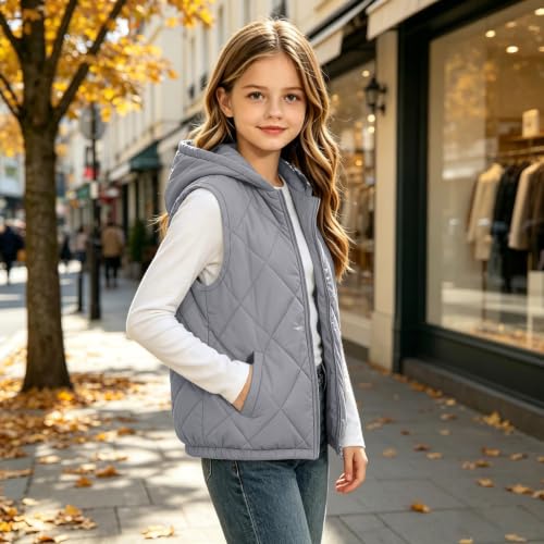 Piuwrlz Girls Hooded Puffer Vest Zip Up Sleeveless Jacket - image 7