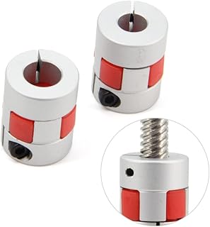 8mm to 10mm Bore Aluminium Plum Flexible Shaft Coupling Servo Stepper Motor Jaw D20xL25 Connector Flexible Shaft Couplers for 3D Printer/CNC Machine/DIY Encoder, 2pcs/Pack (8mmx10mm)