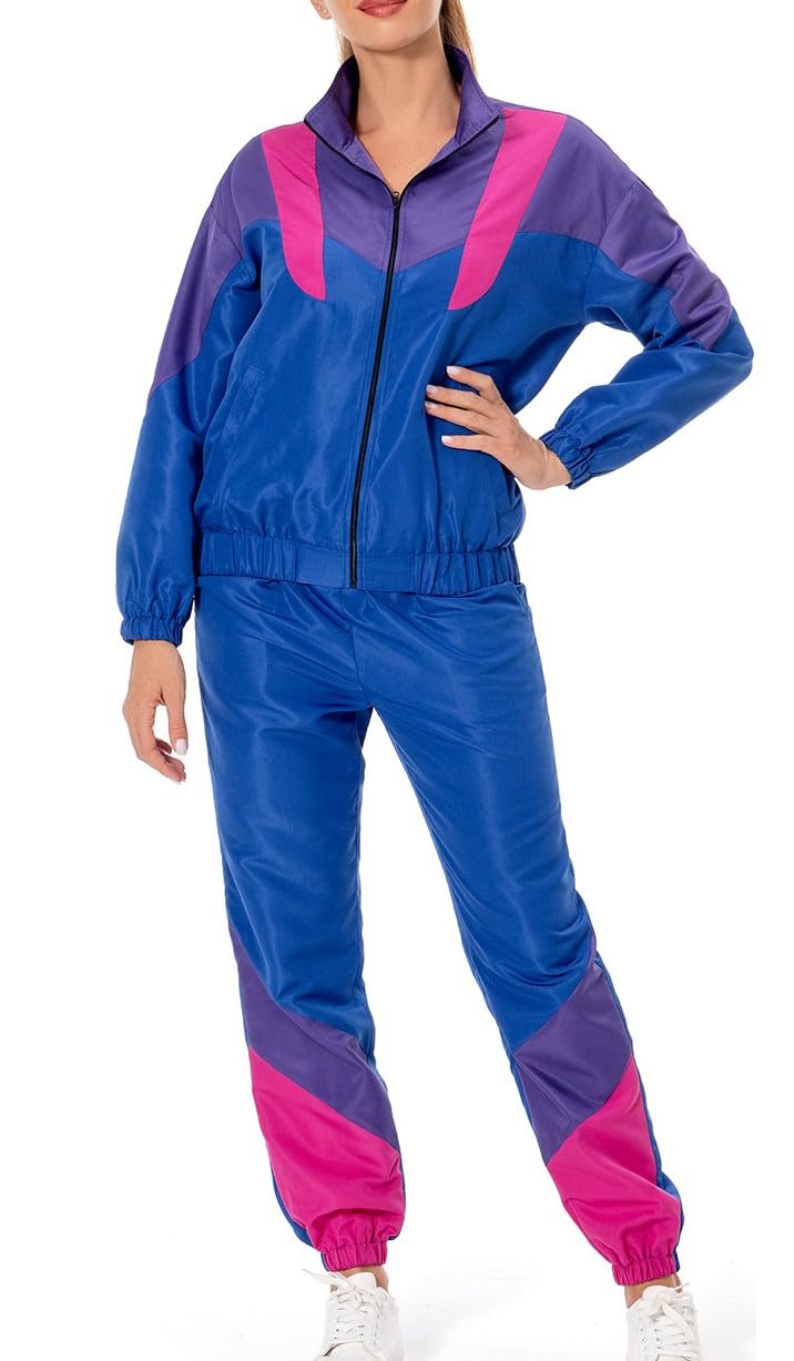 Women's 2 Piece Retro Neon Tracksuit