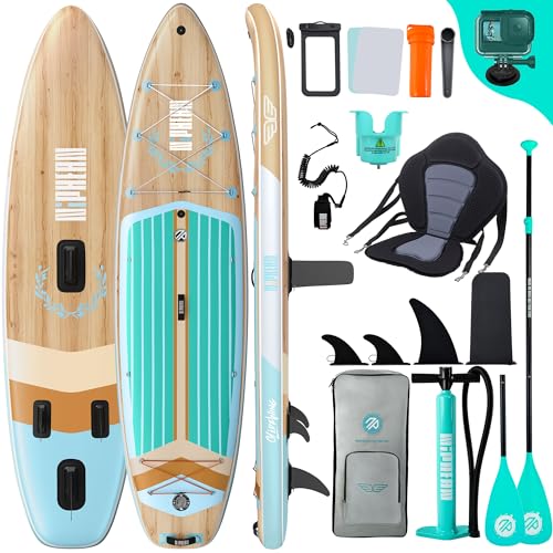 Niphean (Extra Groß) Stand Up Paddling Board, SUP für 2+1 Personen/Familien, SUP Board mit (Anfängergeeignet) Balancierflügel, wasserdichte Handyhülle, Stand Up Paddle Board for Adults, Geschenkideen