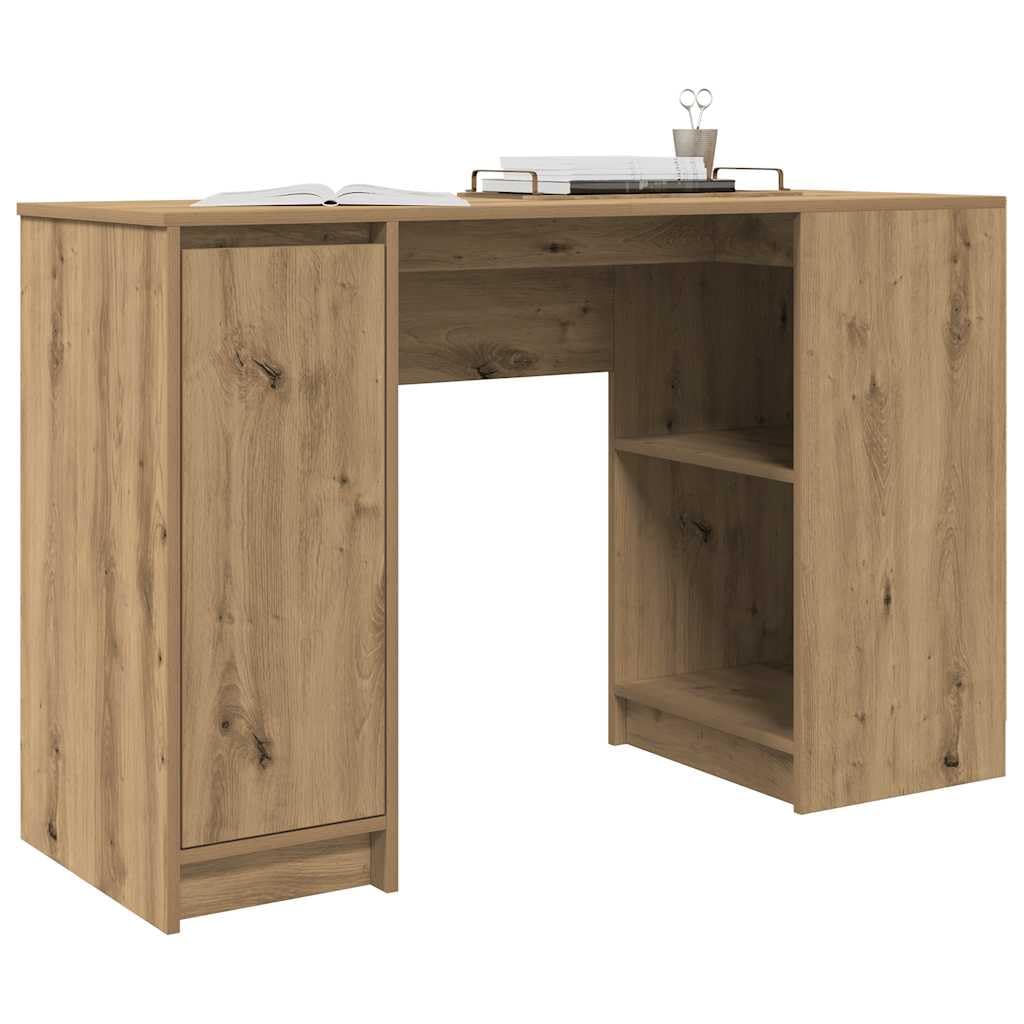 Schreibtisch Artisan-Eiche aus Holzwerkstoff 120x42x76 cm mit Stauraum und Schublade, ergonomisch für Homeoffice, Arbeitszimmer, Gaming und PC, platzsparend für Jugend und Schüler