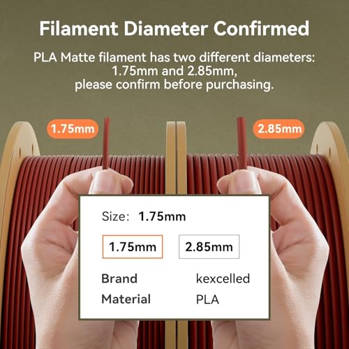 kexcelled PLA Matte Olivgrün 1,75mm +/-0,03mm, Matt Textur Finish Farbe, Ästhetische Materialien für FDM 3D Druck, 1kg Rolle Spule