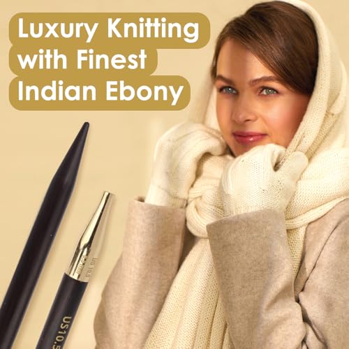 Image of Lantern Moon Ebony Wood Interchangeable Circular Knitting Needles 5 inch (13cm) | US Size 5 (3.75mm)
