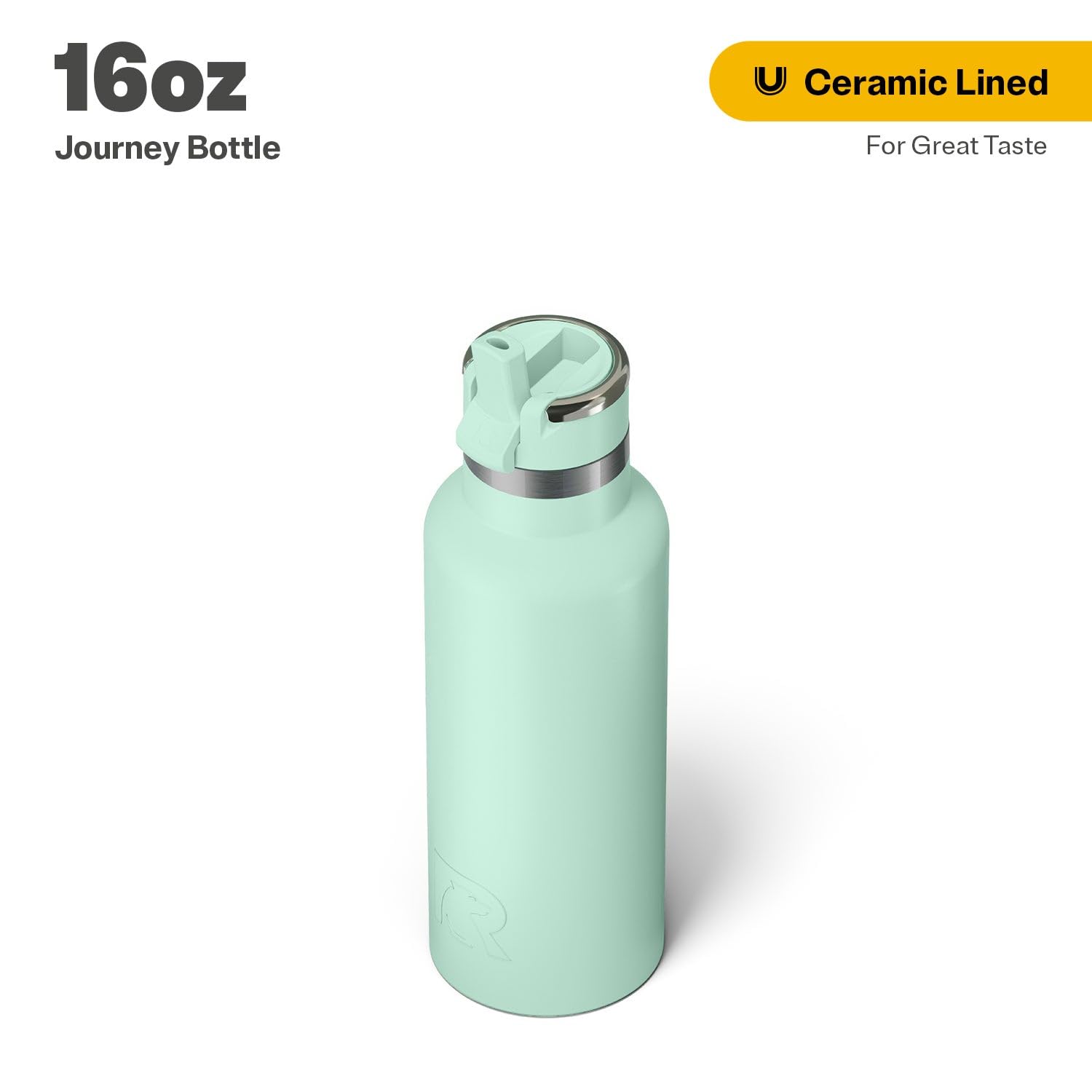 RTIC 16oz Journey Bottle Metal Stainless Steel Vacuum Insulated, BPA Free, Reusable, for Water, Hot and Cold Drinks, Travel, Sports, Camping, Fresh Mint