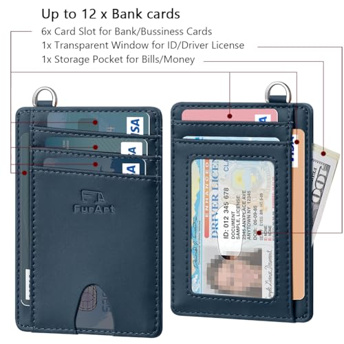 Image of FurArt Slim Minimalist Wallet RFID Credit Card Holder for Men | slim minimalist compact rfid id window thin