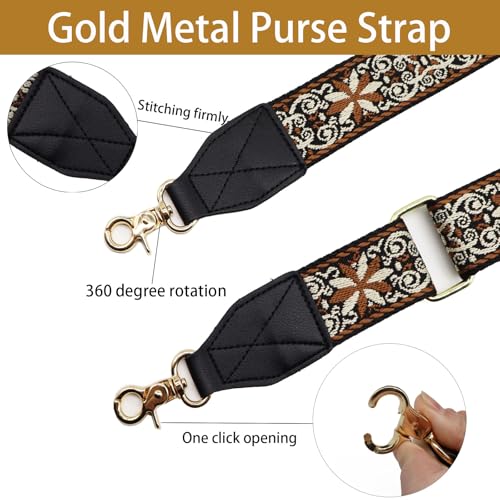 Image of LEMEDE Purse Strap Replacement Crossbody 1.5 inch Wide Shoulder Strap Adjustable Straps Handbag Strap Replacement Belts
