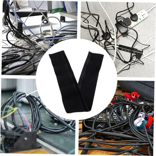 SHINEOFI Funda organizadora para cables de neopreno negra elástica para computadora, TV y cables USB, cubierta protectora para evitar enredos, desgaste y daños para oficina y uso doméstico miniatura 2