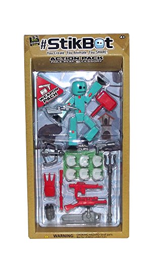 #StikBot Action Pack Figure Roleplay Accessory Set (Blue, Weapon Pack)
