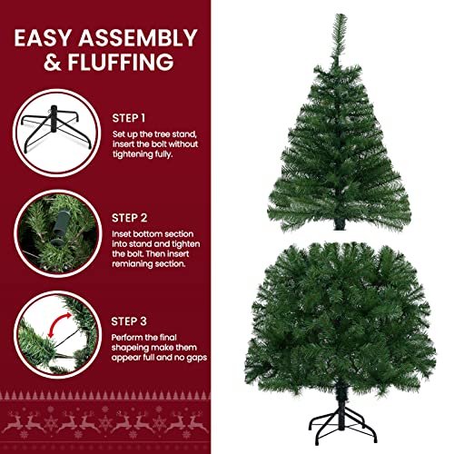 Wbhome 5Ft Premium Spruce Hinged Artificial Christmas Tree, 420 Branch Tips, Unlit, Green, (Xmt-0003-50) #TOP5