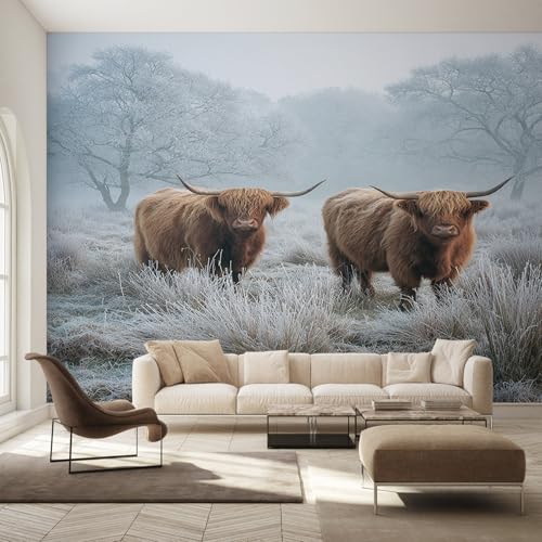 Genérico Papel Pintado Pared Vaca de Las Tierras Altas Papel Pintado Pared Dormitorio Ganado de Las Tierras Altas Granja, Salon Tejido No Tejido Decoración del Hogar 150x105 W&65