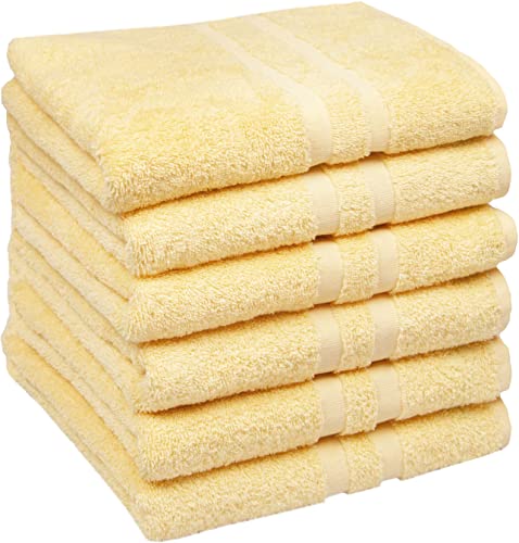 Zollner 6 Toallas De Mano Para Lavabo, 50x100 Cm, 450 G, Algodón, Amarillas Zollner 6 Toallas De Mano Para Lavabo, 50x100 Cm, 450 G, Algodón, Amarillas