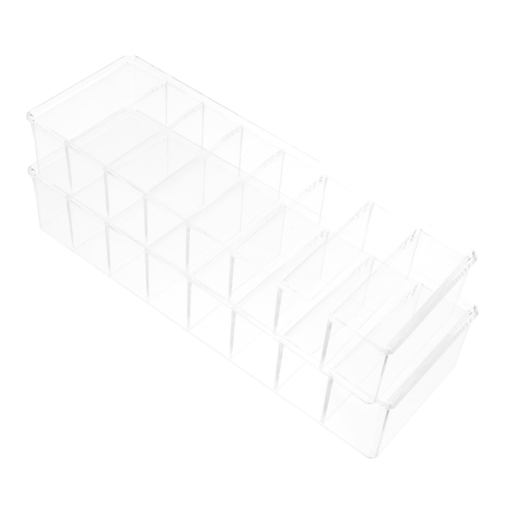 Cabilock 2pcs Acrylic Tea Bag Storage Organizer Clear Divided Holder for Easy Access Kitchen Countertop Cabinet Pantry Space Efficient Tea Packet Box for Freshness Preservation