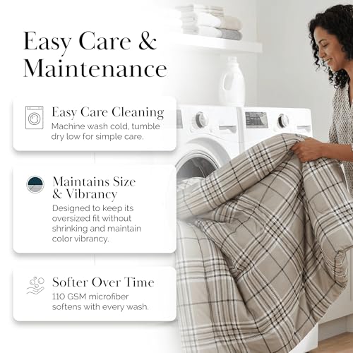 Southshore Fine Living, Inc. 2-Piece Twin Size Comforter Set, Down Alternative Comforter, Double Brushed Microfiber Fabric, Lightweight Coverlet Matching Room Décor, XL/Twin Bedding Sets, Mocha Plaid by Southshore Fine Living, Inc. - Image 8