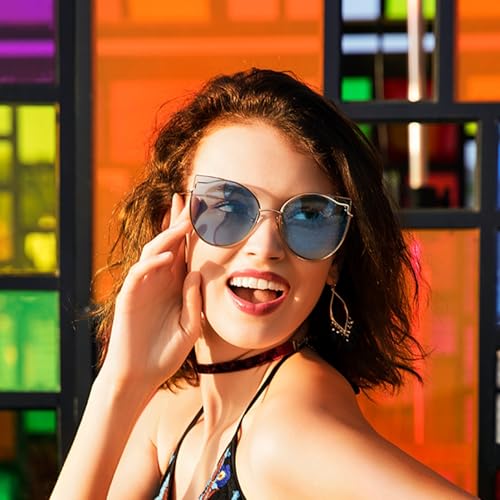 Cat Eye Designer Sunglasses Women Polarized Oversized Lenses Metal Frame UV Protection3