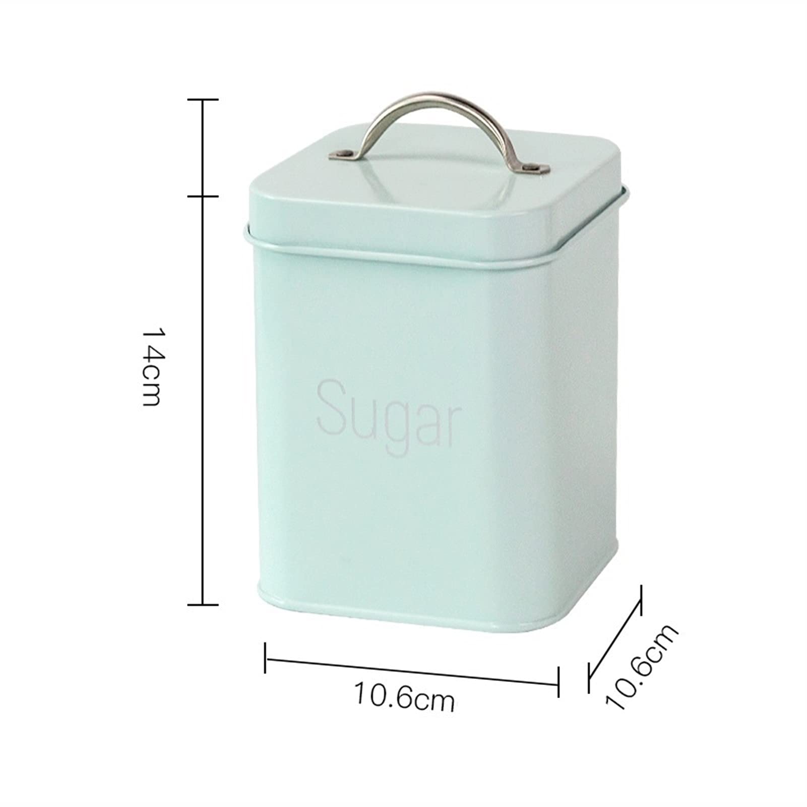 Kaffeedosen 3 stücke 10.6 * 10.6 * 14 cm weiße Blaue quadratische jar Kaffee Topf Tee Caddy Zucker aufbewahrungsbox Kaffeedose Luftdicht (Color : Blue)