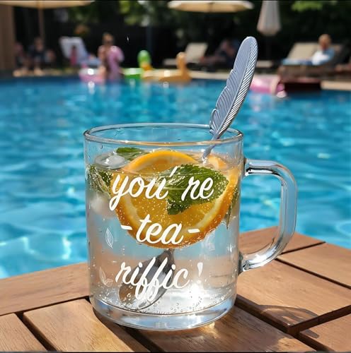 Set de Taza de Vidrio con Té Inglés y Cuchara miniatura 5