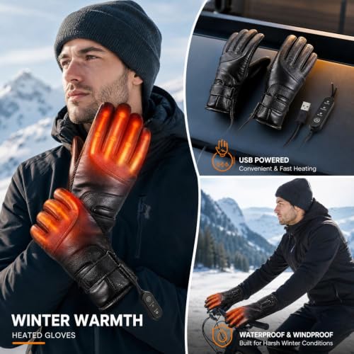 USB Heated Gloves Touchscreen Waterproof Winter Outdoor Winter Gloves - image 2