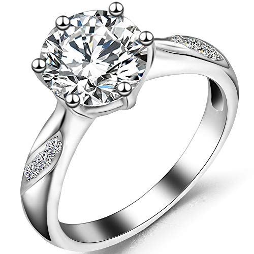 Jude Jewelers Stainless Steel 2 Carat Simulated CZ Diamond Wedding Engagement Proposal Ring