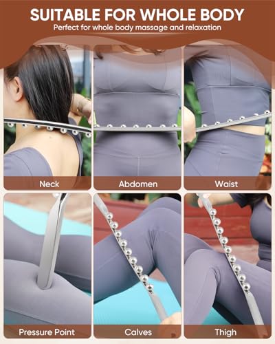 ONUEMP Stainless Steel Gua Sha Stick, Lymphatic Drainage Massager Cellulite Remover, Pressure Point Muscle Scraper Tool, Maderoterapia Kit for Body Sculpting, Fascia Massage, Myofascial Release