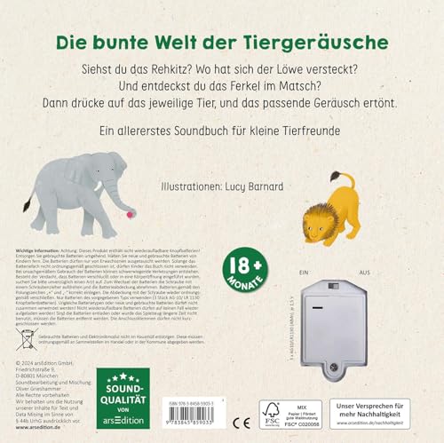 Such mal, hör mal! Bei den Tieren: Mit 25 Geräuschen | Soundbuch mit Tieren zum Suchen im Wimmelbild mit dazugehörigen Sounds für Kinder ab 18 Monaten