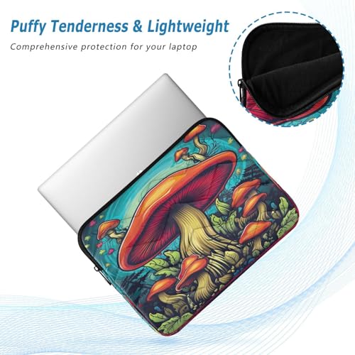 Funda para portátil de 13-14 pulgadas con diseño colorido de hongos miniatura 5