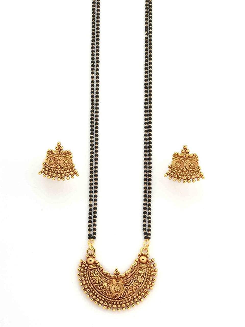 Jewellery Traditional Black Beads Long One Gram Gold, Copper & Alloy Multi Mangalsutra/Tanmaniya Vati/Nallapussalu for Women(N2z)-image-36