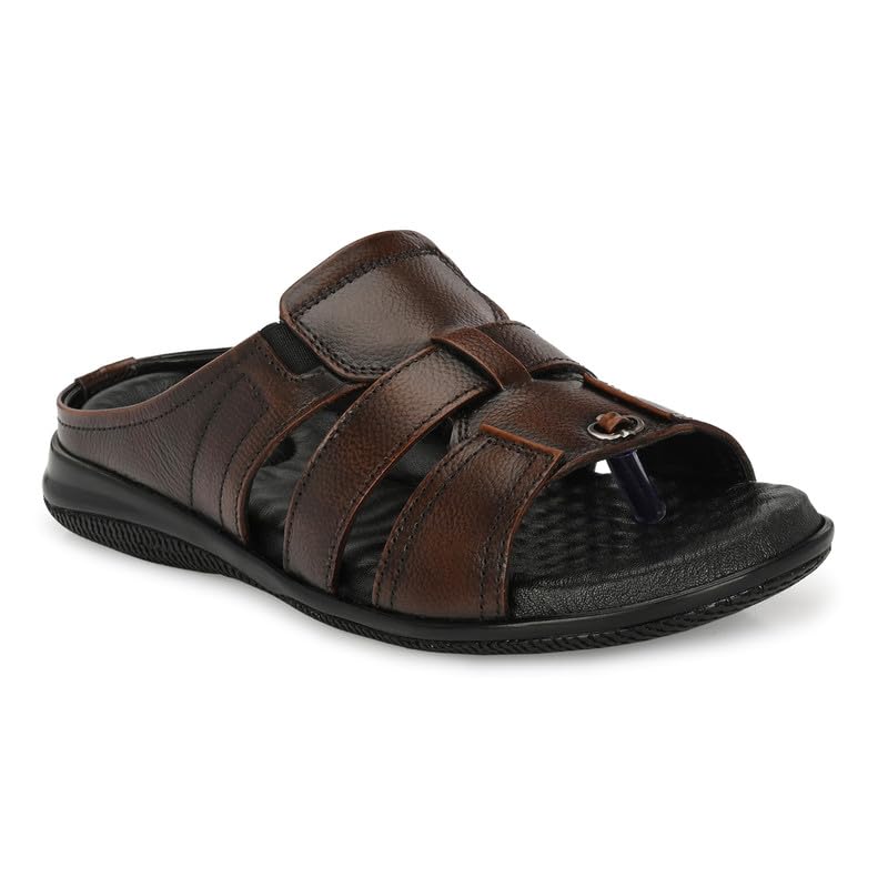 TrueYarn Original Leather Ortho Slippers For Men| Extra Cushioned | Super Comfortable | Leather Sandals For Men | UK-7 (BROWN) (B0CQXZHHJ7) Amazon Price History, Amazon Price Tracker