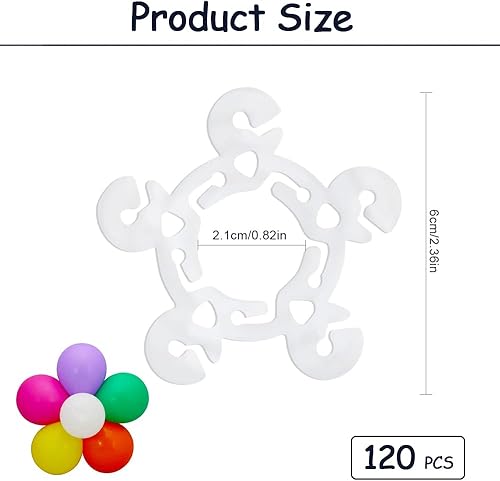 Miniatura 2 de 120 Pieces Balloon Clips for Balloon Arch, Balloon Arch Bracket Buckle, Flower Shape Balloon Clips Holders, Balloon Column Stand Balloon Connectors