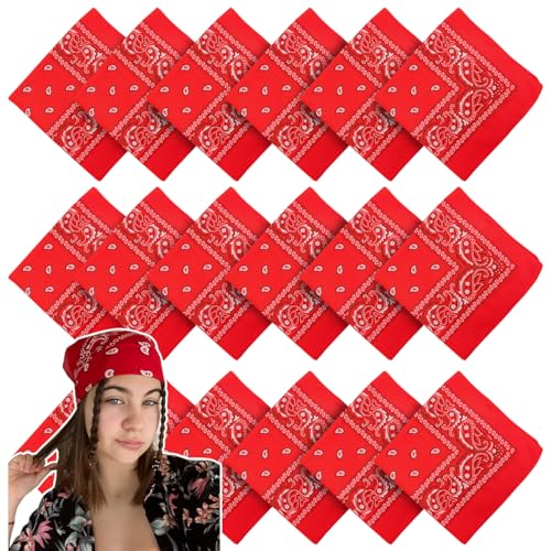Opiniones de Bandanas que Puedes Comprar On-line. 44 18 Piezas Paliacates Para Hombre y Mujeres, Bandanas Multifuncionales Hombre Mujeres, Perfectos para Usar como Paliacate, Bufandas, Diademas y Adornos para las Manos(54 x 54cm)
